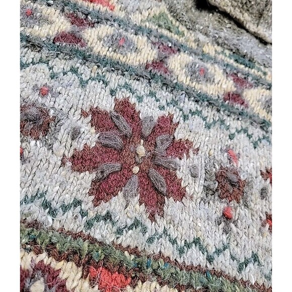Express Tricot Chunky Knit Sweater Size Med Fair Isle Wool Angora Acrylic Silk - Picture 6 of 15